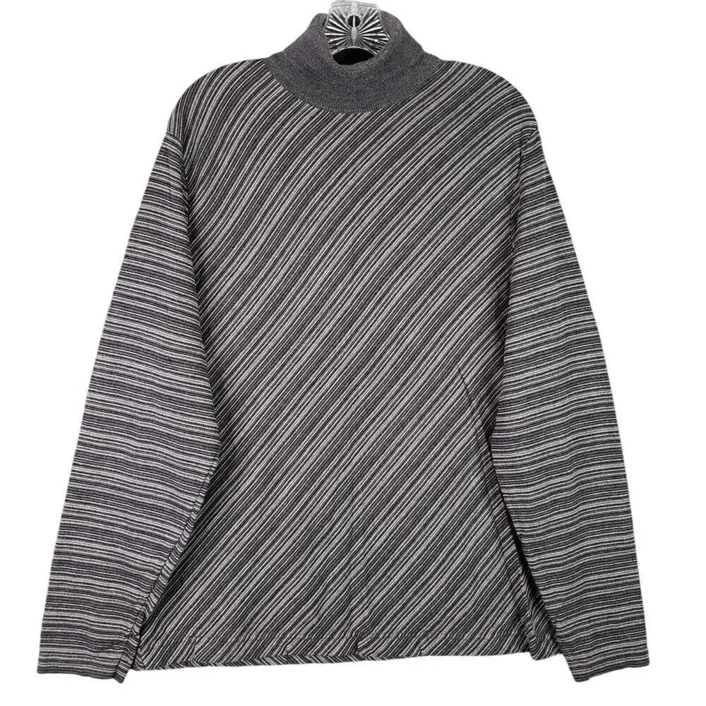 Metropolitan by Lord & Taylor Men’s Size L Italian Merino Wool Gray Sweater LS